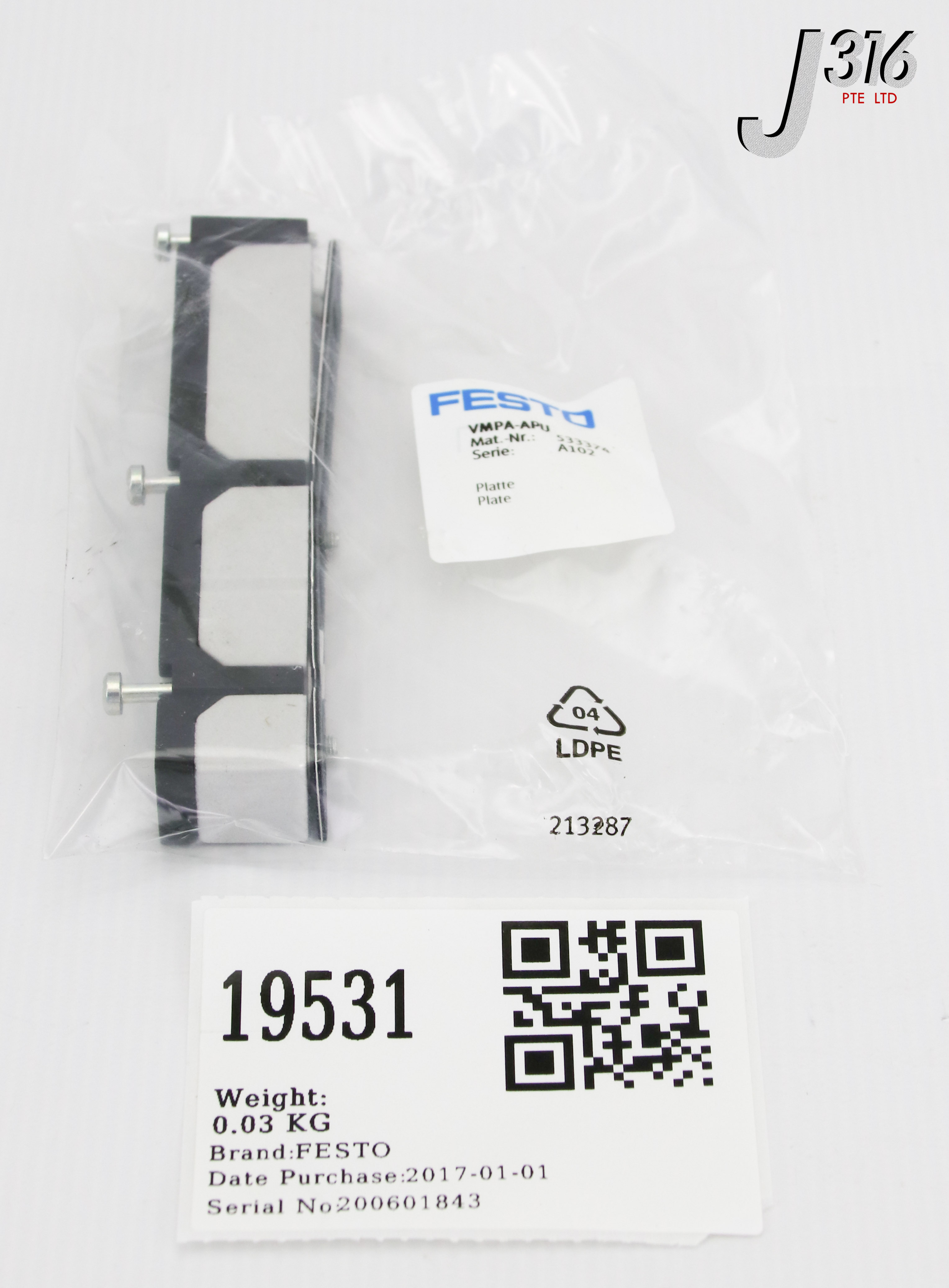 19531 FESTO PLATE, 533374 (NEW) VMPA-APU | eBay